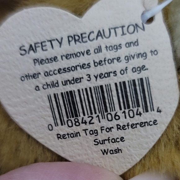 Ty Attic Treasures Bear Named Precious Brown Joints w/ pillow & PJ Hat 12" NWT - Picture 10 of 10